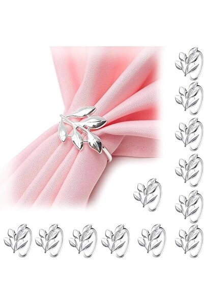 Yelajoy 12 PCS Napkin Rings,Leaves Appearance Buckles Holder