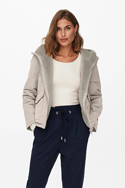 ONLY Women's Onldahlıa Double-Sided Hooded Fur Coat 15208777