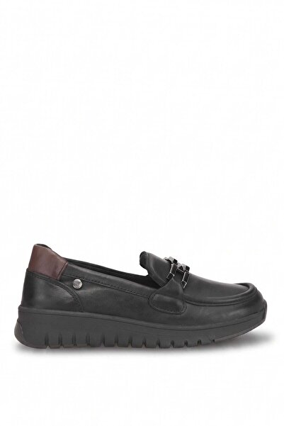 Mammamia D26Ka-3610 Women's Genuine Leather Casual Shoes Black