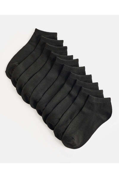 REDTAG Men Black Plain Socks (10 Piece)