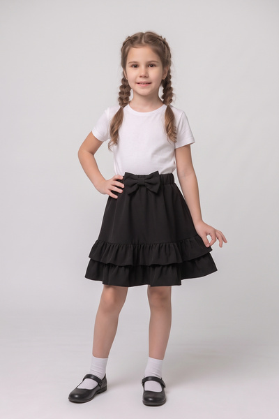 nacar çarşı Girl's Black Bowknot Layered Ruffle Skirt 23 April 29 October Sho...