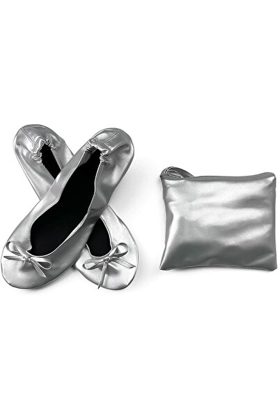 Parlberd Women's foldable flats, portable ballet flat roll up slipper shoes w...