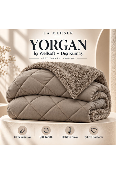 LA MEHSER İçi Peluş Dışı Kumaş Çift Taraflı Welsoft Yorgan