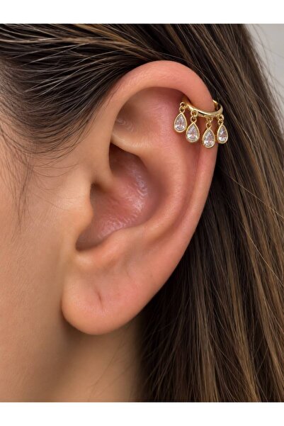 Arescollection 1 ADET DAMLA ZİRKON TAŞLI SALLANTILI HELİX LOBE TRAGUS UYUMLU ...