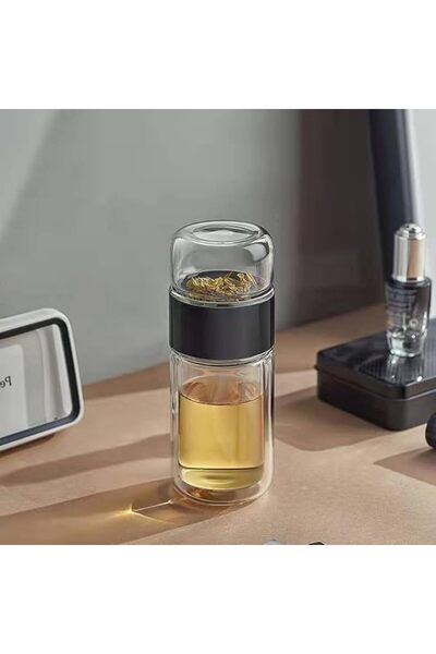 GENERAL Xspring Glass and Stainless Steel Travel Mug with Lid and Filter, 350...