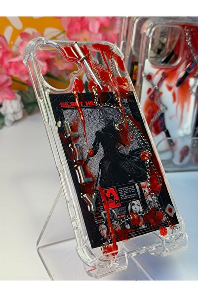 iPhone 16 Plus Dark Horror Gothic Telefon Kılıfı – Kan Efektli 3D Zincir ve Metal Detaylı Özel Tasarım