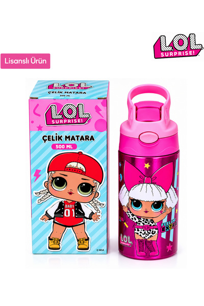 LOL New Season Licensed L.O.L. 500ml Steel Bottle with Straw and Special Box