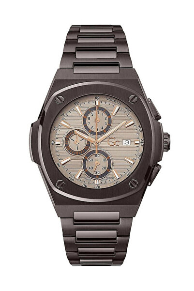 Gc Watches Ανδρικό ρολόι 44 χιλιοστών με μπαταρία και γκρι μπρασελέ από ανοξε...