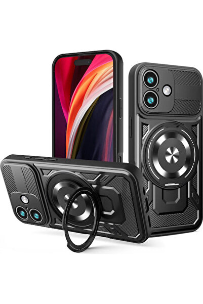 Telforceone Defender Armor Mag Πίσω Κάλυμμα Σιλικόνης / Πλαστικού Μαύρο iPhon...