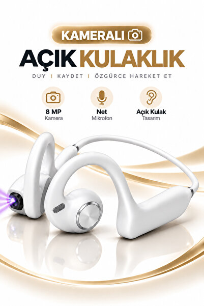 RAYLAX AI 8MP Kameralı Bluetooth Kulaklık | Akıllı Açık Kulak Tasarım | Müzik...
