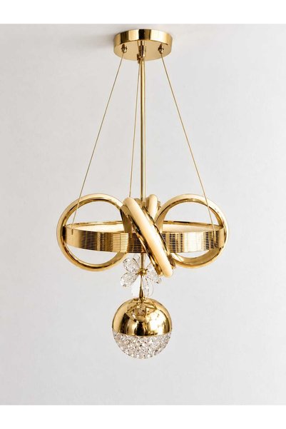 Şaheser Sera Modern LED Avize – Şık Tasarım Gold Sarkıt Salon, Oturma Odası v...