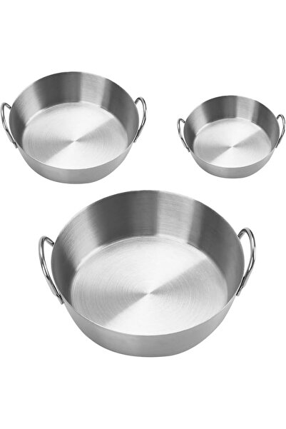 Tazweeq 3 Pack Stainless Steel Snack Bowls with Double Handles - Durable Rust...