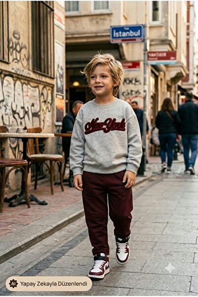 My Kids Wear طقم سويت شيرت وبنطلون للأولاد برقبة دائرية مكون من قطعتين 12947