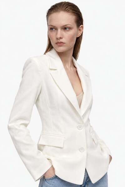 HAKKE Bele Oturan Dokuma Blazer CEKET