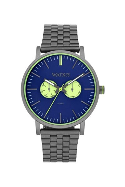 Watx & CO Ανδρικό Ρολόι 44mm με Μπαταρία και Γκρι Μεταλλικό Λουράκι