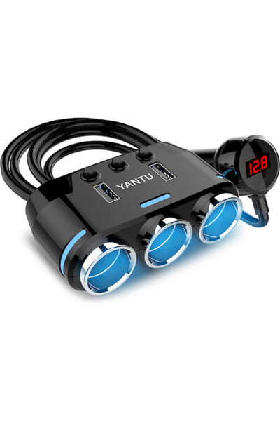 OEM Yantu B39 - Φορτιστής αυτοκινήτου Type C 100W με 2 θύρες USB-A, 3 υποδοχέ...