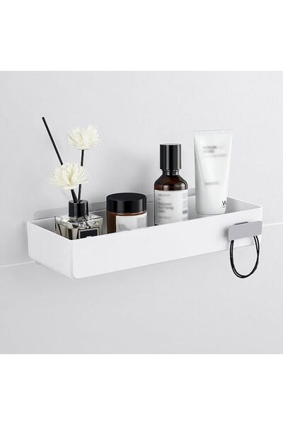 X SPRING Bathroom Caddy Organizer, Adhesive Wall Mounted Plastic Floating She...