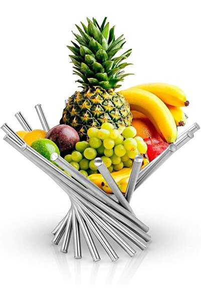 TERRIFI Large Stainless Steel Fruit Bowl for Kitchen Counter, Rotating and Fo...