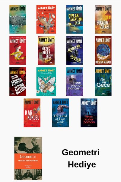Yapı Kredi Yayınları Ahmet Ümit 15 Kitap Seti + Geometri Kitabı