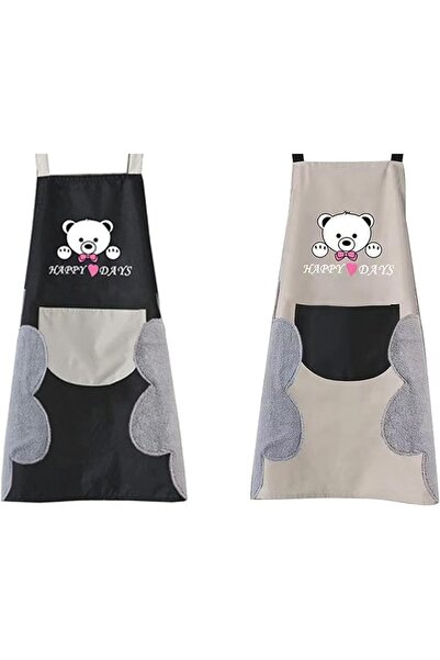 TERRIFI Kitchen Apron Set, 2 Pack Waterproof Oil Stain Proof Bib Aprons with ...