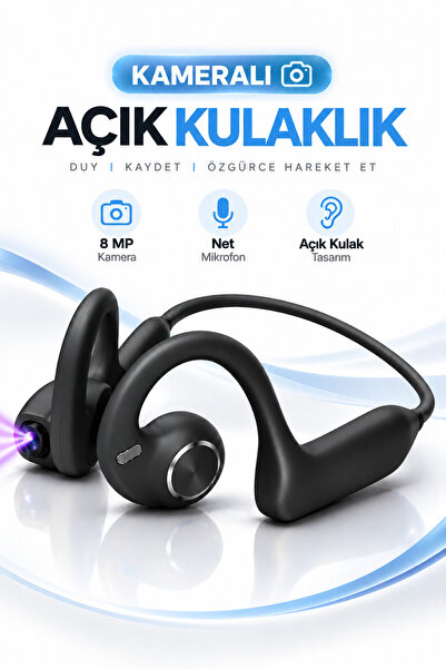 RAYLAX AI 8MP Kameralı Bluetooth Kulaklık | Akıllı Açık Kulak Tasarım | Müzik...