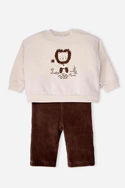 Bebetto Velvet Pants 2-Piece Set (Cool Lion) Brown