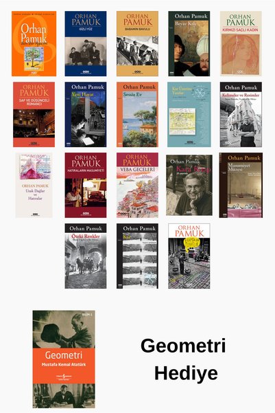 Yapı Kredi Yayınları Orhan Pamuk 18 Kitap Seti + Geometri Kitabı