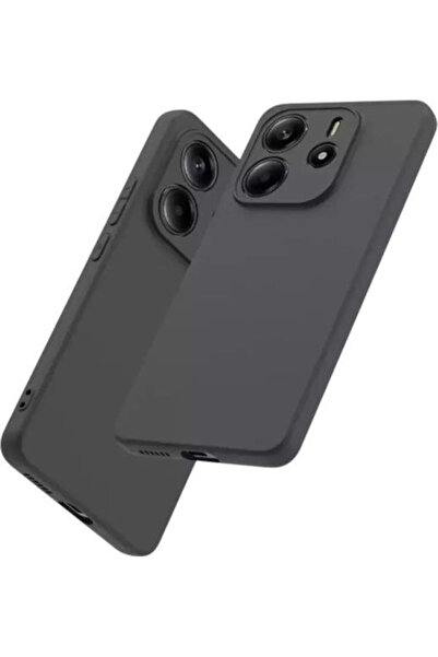 OEM Ματ Πίσω Κάλυμμα Σιλικόνης 1.5mm Σετ με Γυαλί Μαύρο (Redmi Note 14 5G)
