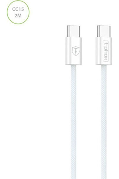 Other T-Phox Καλώδιο USB 2.0 USB-C Αρσενικό - USB-C 60W Λευκό 2μ