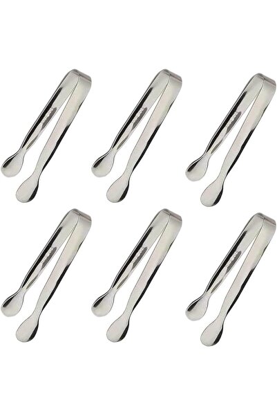Bukela 6-Piece Mini Stainless Steel Sugar Tongs, Small Serving Tongs for Appe...