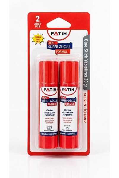 Fatih Stick Yapıştırıcı 20 Gr 2'li Paket Süper Güçlü Solventsiz Yıkanabilir K...