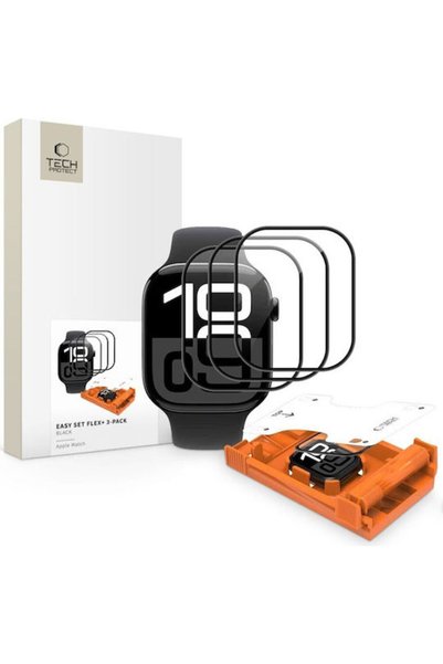 Tech-Protect Flex+ Σκληρυμένο Γυαλί για το Apple Watch 42mm 3 τεμάχια Μαύρο