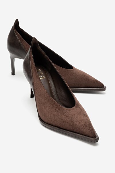 LuviShoes Meadow Brown Suede Leather Women's Heeled Shoes