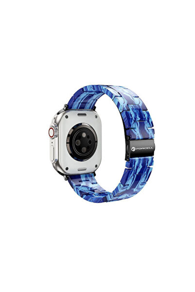 Forcell Λουράκι F-design από Ανοξείδωτο Ατσάλι Μπλε (για Apple Watch 38/40/41...