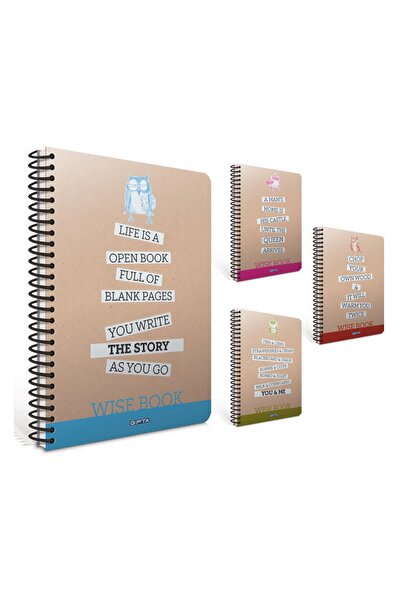 Gıpta Wise Book A4 80 Sheets Lined PP Cover Spiral Notebook (1652)