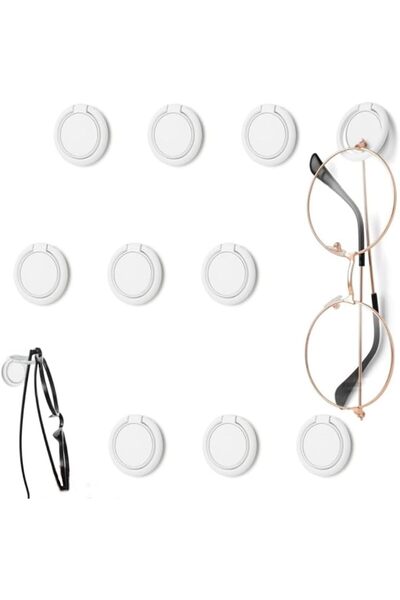 GENERAL 10 Pack Sunglasses Organizer,Round Wall Mounted Self-Adhesive Sunglas...