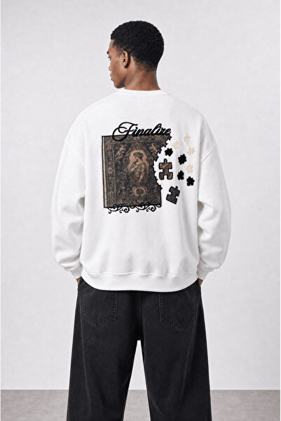 Respire Erkek Finalize Patch Detaylı Oversize Sweatshirt Ekru