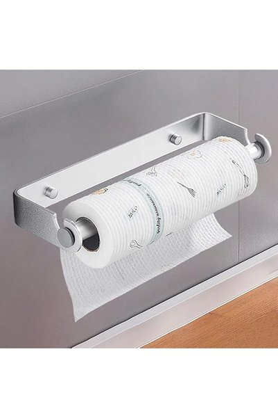 ALMEKAQUZ Paper Towel Holder Under Cabinet Wall Mount Silver