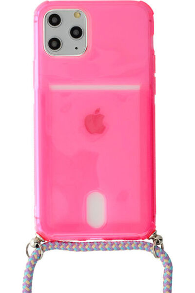 OEM Θήκη Πλάτης Σιλικόνης με Λουράκι Ροζ (iPhone 11 Pro) Κωδικός: POK036085