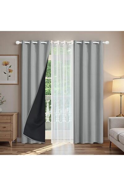 Yelajoy 3 Pcs Blackout Curtains for Bedroom and Living Room, 100% Blackout Cu...