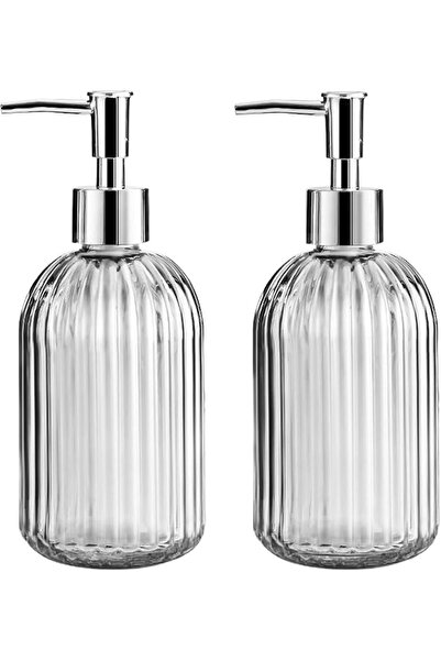 Generic 2PC Glass Soap Dispenser Bathroom 14oz Glass Jar Soap Dispenser with ...