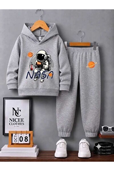 NC Nicee Clothes Children's Tracksuit Unisex (Hamburger-Edding Astronaut Prin...