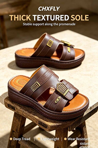 Alnoor Global Store Stylish Leather Moccasins with Refined Metal Accent - All...