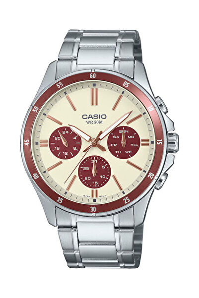 Casio Ανδρικό Ρολόι 47mm Μπαταρία Ασημί