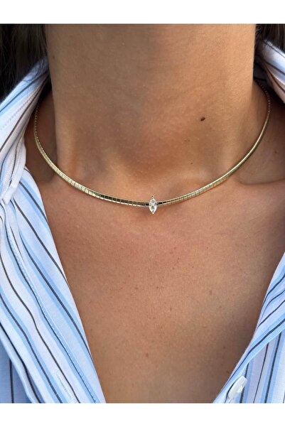 Tuysa Jewelry Markiz Taş Detaylı Choker Kolye