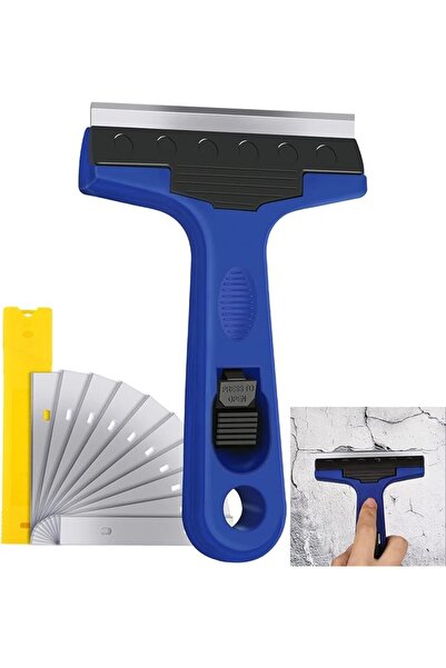 Bukela Razor Blade Scraper 10 Cm Tool With 10 Extra Replacement Metal Blades ...