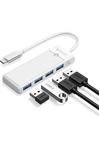 Orico Διανομέας USB 4 Θυρών USB 3.0 με σύνδεση USB-C Λευκό Κωδικός: PAPW4A-C3