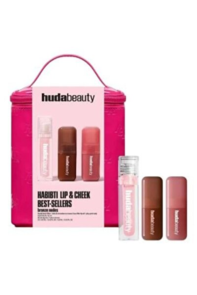 Huda Beauty مجموعة حبيبتي الأكثر مبيعاً للشفاه والخدود من هدى بيوتي - 3قطع