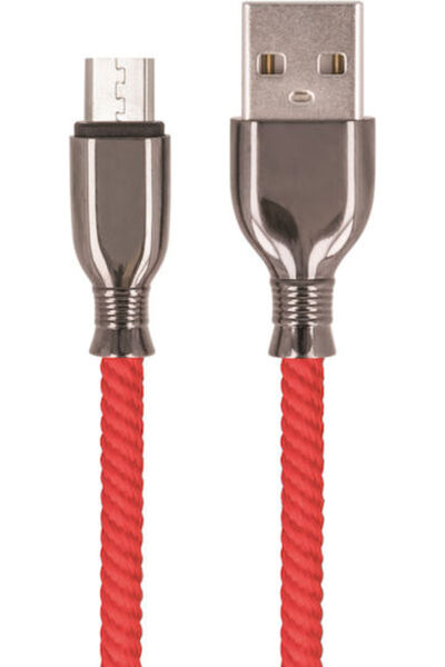 Setty Καλώδιο USB 2.0 σε micro USB, κανονικό, 1μ, κόκκινο