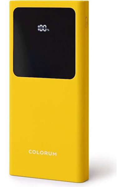Colorum Power Bank 10000mAh 22.5W με 2 θύρες USB-A και 1 θύρα USB-C xYellow